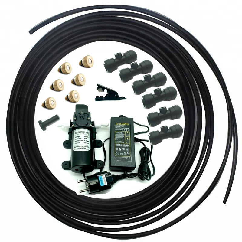 A260 Self priming pump DC 12V water sprayer system with 6Pcs mist nozzles and fittings for garden DIY irrigation mist products 
A260 Self priming pump DC 12V water sprayer system with 6Pcs mist nozzles and fittings for garden DIY irrigation mist products