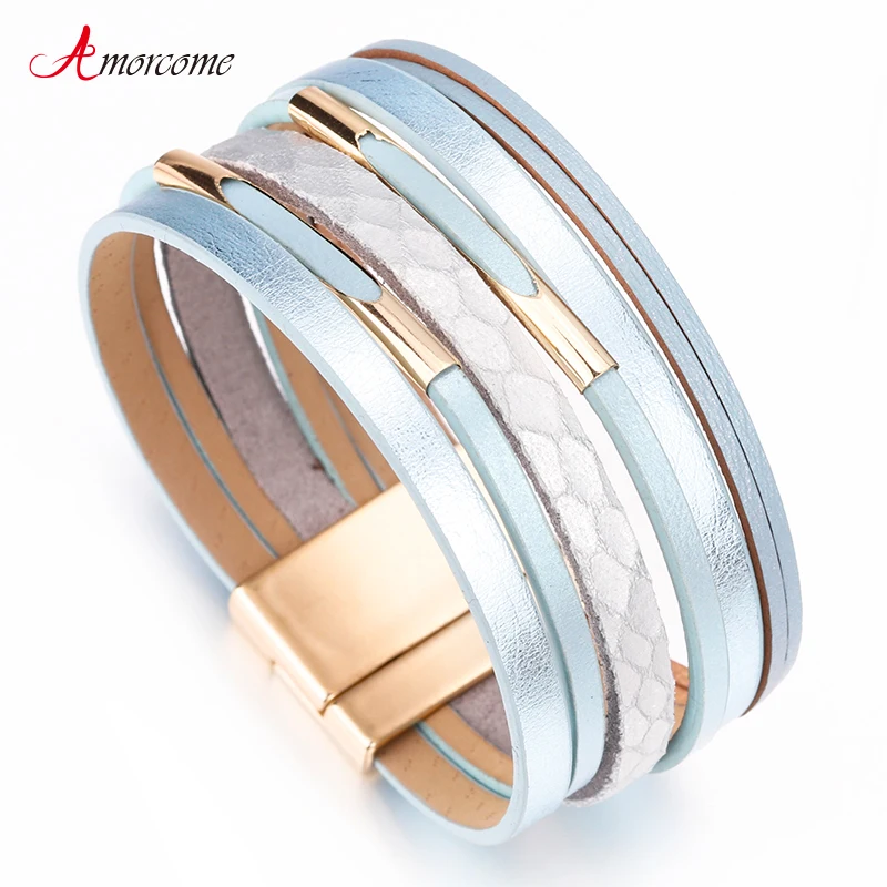 Amorcome Brass Charm Leather Bracelets for Women Bracelets & Bangles Wide Wrap Boho Mulitlayer Bracelet Femme Jewelry
Amorcome Brass Charm Leather Bracelets for Women Bracelets & Bangles Wide Wrap Boho Mulitlayer Bracelet Femme Jewelry
