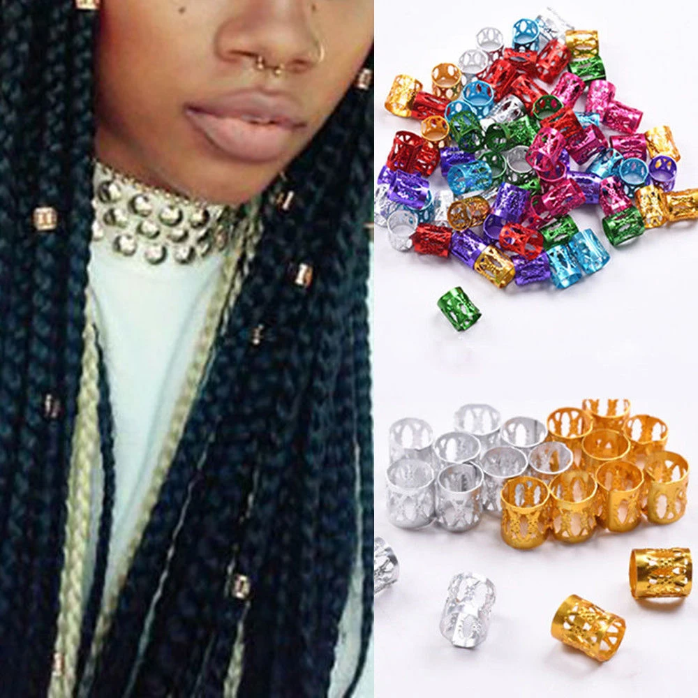 100Pcs/bag Hair Decor Extension Braids Cuff Hole Dreadlocks Dread Beads Rings Clips Pins Adjustable Tube Set Hair Braider Tool
100Pcs/bag Hair Decor Extension Braids Cuff Hole Dreadlocks Dread Beads Rings Clips Pins Adjustable Tube Set Hair Braider Tool