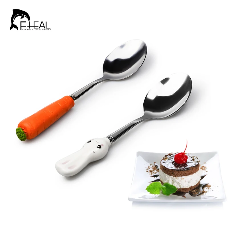 FHEAL Stainless Steel Spoon Ceramic Rabbit Resin Carrot Shape Spoons For Cake Dessert Coffee Tea Soup Spoon Kitchen Tableware
FHEAL Stainless Steel Spoon Ceramic Rabbit Resin Carrot Shape Spoons For Cake Dessert Coffee Tea Soup Spoon Kitchen Tableware