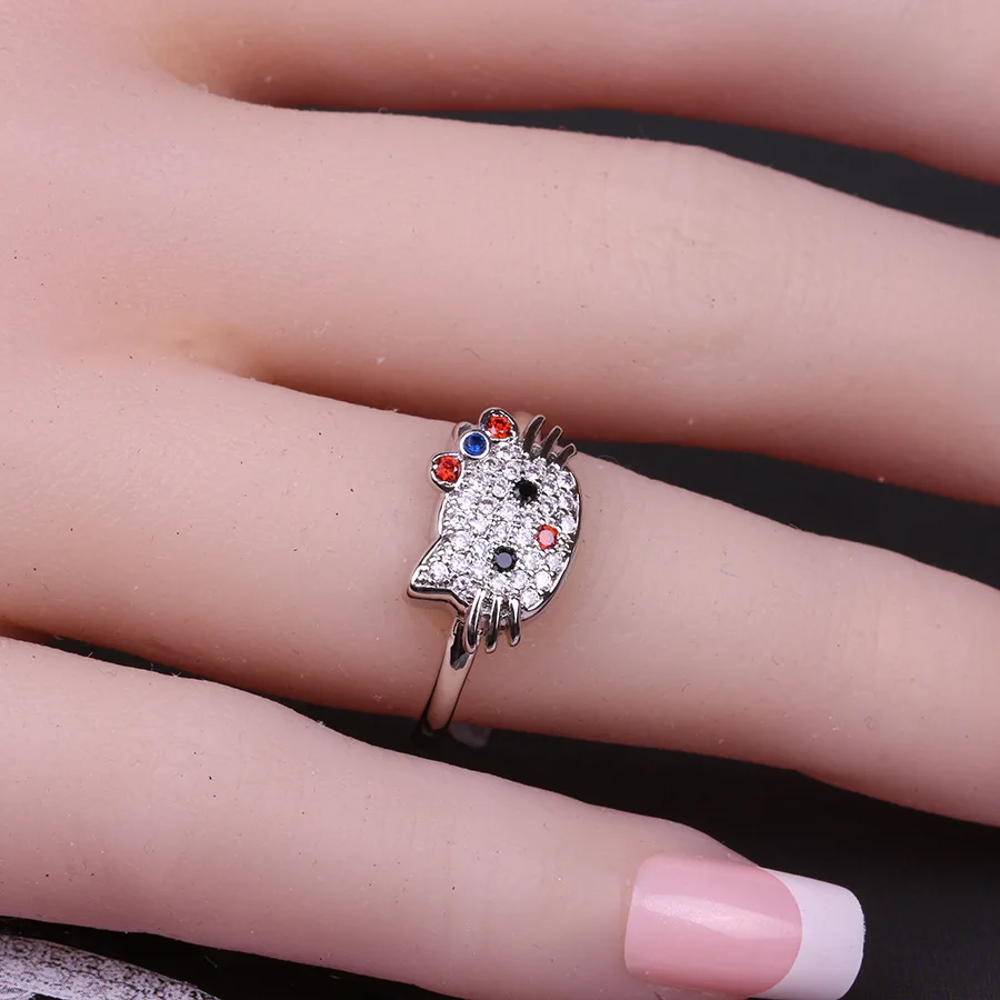 High Quality Zircon Silver Ring Cute Hello Kitty Cat Wedding Party Crystal Rings For Women Girls Size 6/7/8/9 Jewelry YR049-5
High Quality Zircon Silver Ring Cute Hello Kitty Cat Wedding Party Crystal Rings For Women Girls Size 6/7/8/9 Jewelry YR049-5