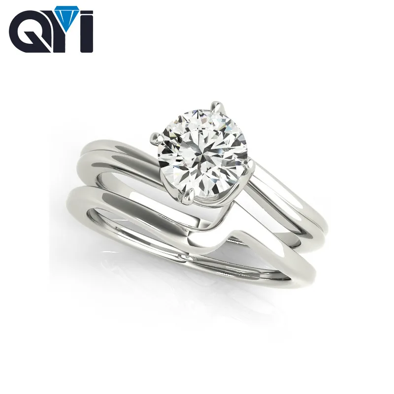 QYI 14K White Gold Solitair Ring Sets For Women Round Cut 1ct Sona Simulated Diamond Jewelry Women Engagement Wedding Rings
QYI 14K White Gold Solitair Ring Sets For Women Round Cut 1ct Sona Simulated Diamond Jewelry Women Engagement Wedding Rings