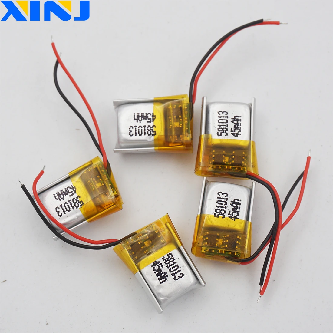 XINJ 5pcs 3.7V 45mAh Li-Po Polymer Battery 581013 For DIY Toys 3D classes mp3 Record pen bluetooth earphone speaker smart watch
XINJ 5pcs 3.7V 45mAh Li-Po Polymer Battery 581013 For DIY Toys 3D classes mp3 Record pen bluetooth earphone speaker smart watch