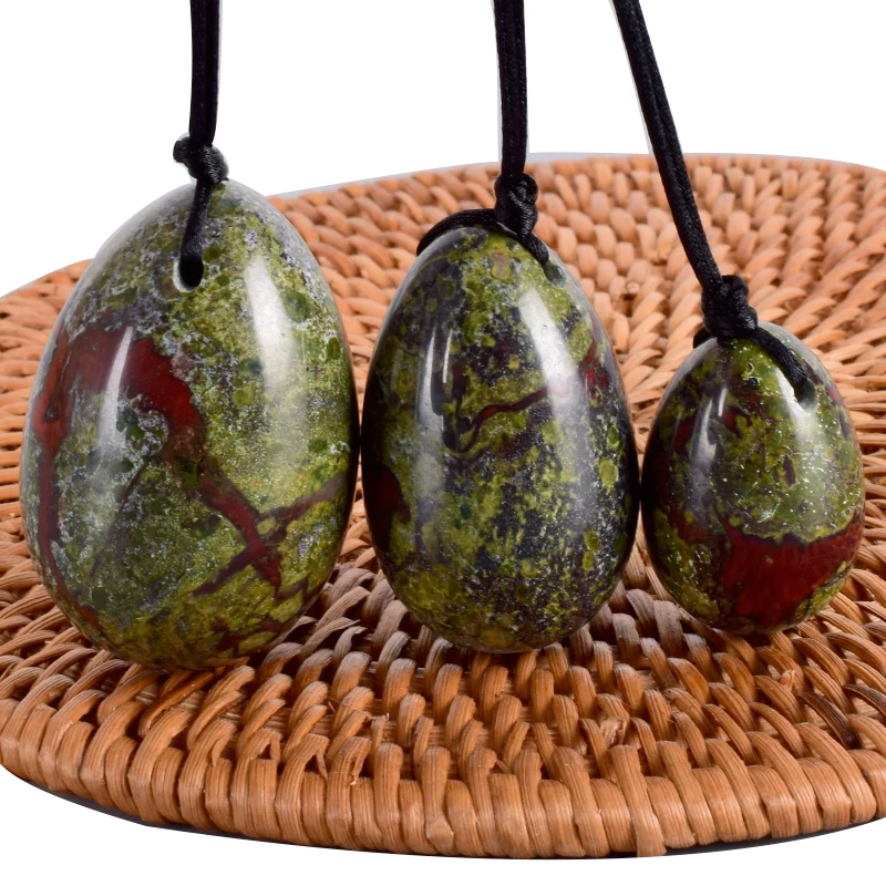 Jade Egg Set Drill Natural Blooded Jasper Yoni Mineral Quartz Healing Massage Ball Kegel Exercise Pelvic Floor Muscle | Красота и