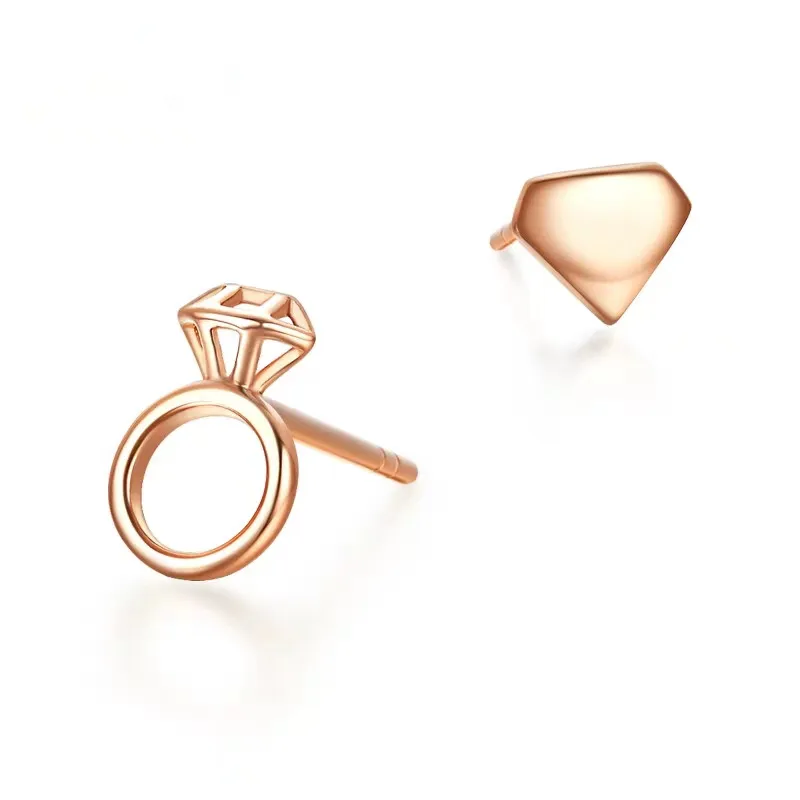 VOJEFEN 2019 NEW 18K Rose Gold Hypoallergenic Stud Earrings Diamond Shape Real Gold Earrings for Wedding For Women Men
VOJEFEN 2019 NEW 18K Rose Gold Hypoallergenic Stud Earrings Diamond Shape Real Gold Earrings for Wedding For Women Men