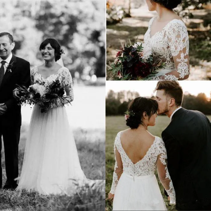 2020 Newest Sheer Long Sleeves Lace Tulle Boho Wedding Dresses A-line Rustic Informal Bridal Gowns Illusion Top Bohemian Gowns
2020 Newest Sheer Long Sleeves Lace Tulle Boho Wedding Dresses A-line Rustic Informal Bridal Gowns Illusion Top Bohemian Gowns