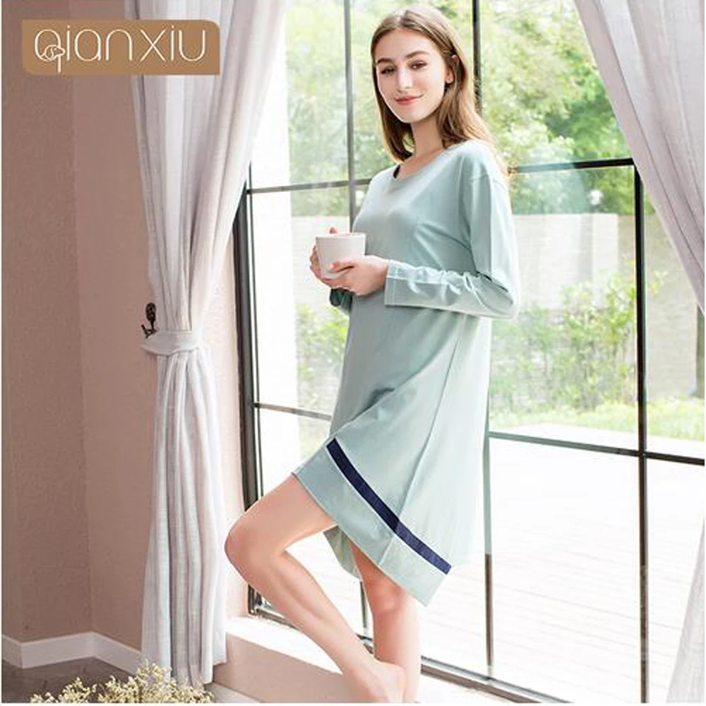 Qianxiu 2019 Splice Lady Cotton Nightgown Women Nightwear Night Dress Female Nighty Sexy Sleepwear Sleep Sleepshirt Home Clothes
Qianxiu 2019 Splice Lady Cotton Nightgown Women Nightwear Night Dress Female Nighty Sexy Sleepwear Sleep Sleepshirt Home Clothes
