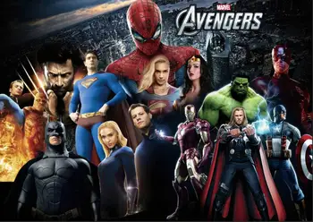 Avengers Assemble Spiderman Hulk Superman super hero backdrop Vinyl cloth High quality Computer printed wall Background
Avengers Assemble Spiderman Hulk Superman super hero backdrop Vinyl cloth High quality Computer printed wall Background