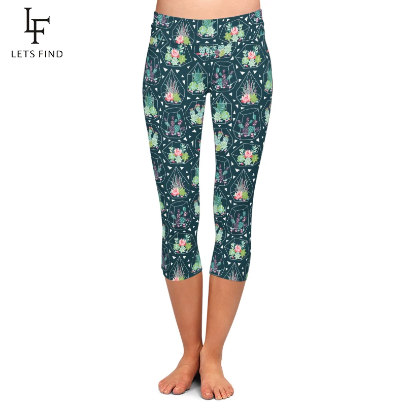 LETSFIND Women Fashion High Waist Capri Leggings Summer Style 3d Cactus Printed Comfortable Mid-Calf Elasticity Pants
LETSFIND Women Fashion High Waist Capri Leggings Summer Style 3d Cactus Printed Comfortable Mid-Calf Elasticity Pants