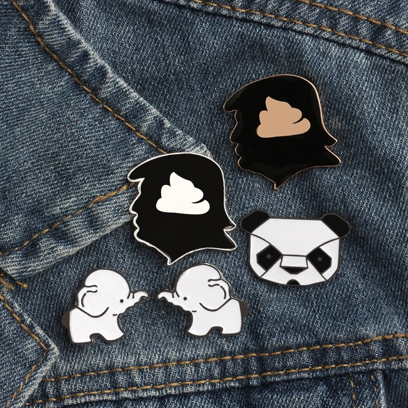 Fashion Creative Pin And Brooches Cartoon Animal Elephant Panda Human Head Brooch Denim Coat Hat Bag Enamel Pin Metal Badge Gift
Fashion Creative Pin And Brooches Cartoon Animal Elephant Panda Human Head Brooch Denim Coat Hat Bag Enamel Pin Metal Badge Gift