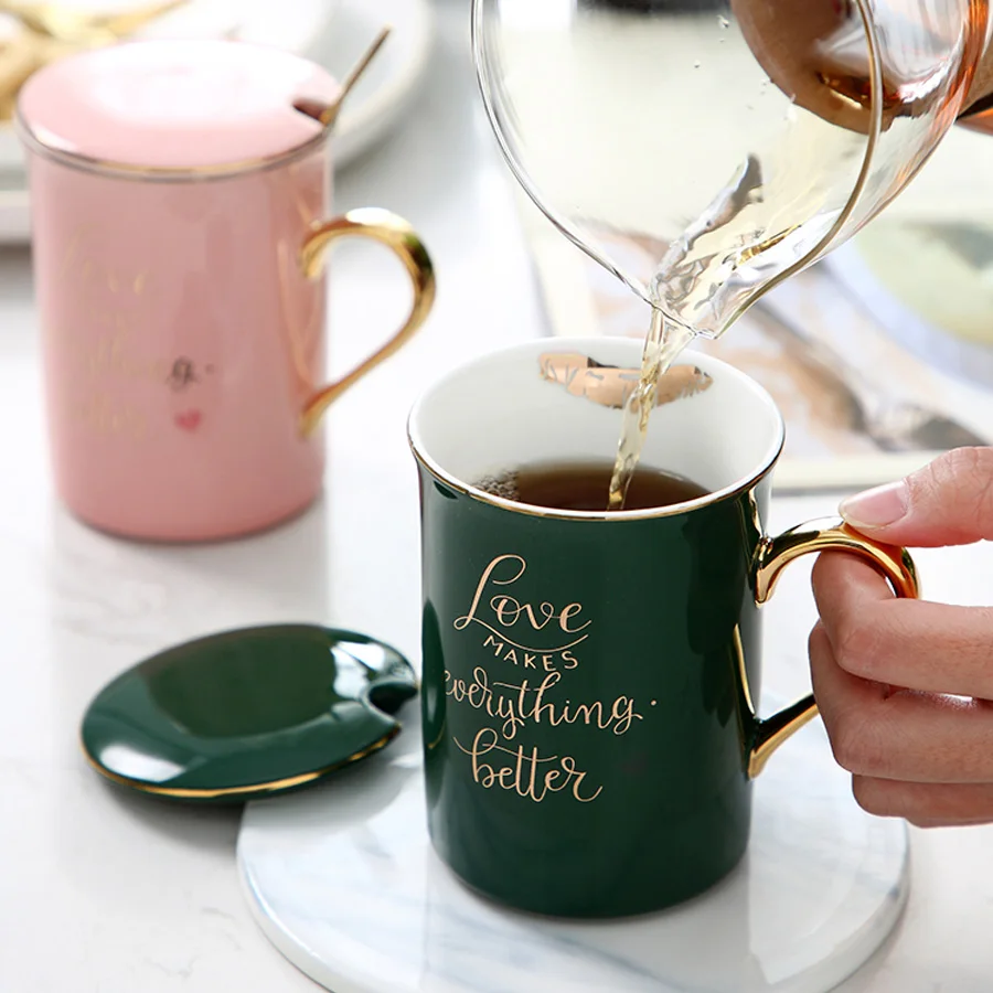 MUZITY Ceramic Coffee Mug Modern Design Bone China Tea Mug With Lid And Spoon 400ML Love Mugs Drinkware Gift
MUZITY Ceramic Coffee Mug Modern Design Bone China Tea Mug With Lid And Spoon 400ML Love Mugs Drinkware Gift