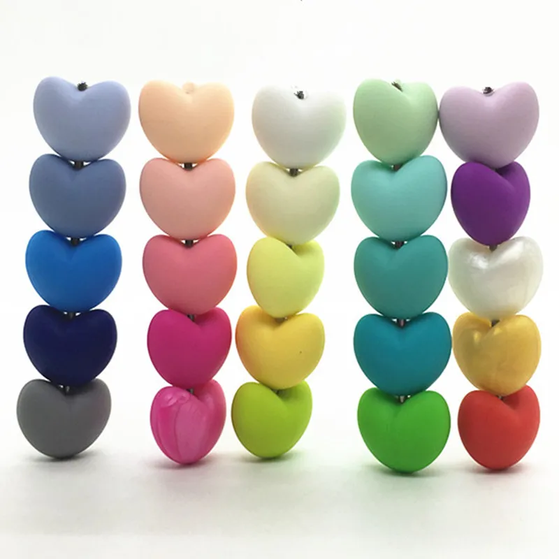 Silicone loose heart Beads - Food Grade silicone 20mm Heart beads for Teething necklace silicone baby teether beads Wholesales
Silicone loose heart Beads - Food Grade silicone 20mm Heart beads for Teething necklace silicone baby teether beads Wholesales
