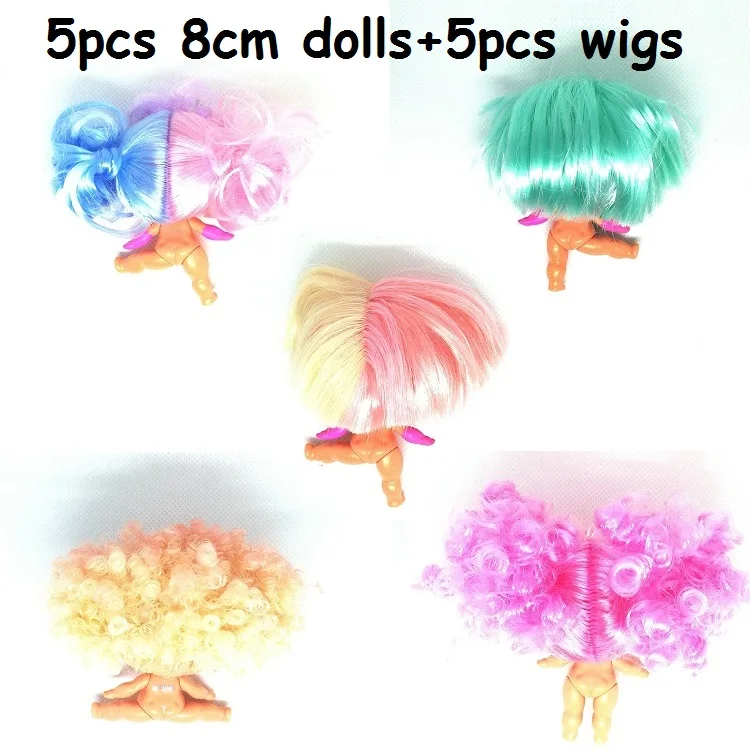 5 sets/lot Original 8cm loll Doll + Hair Wig Adorable doll Accessories Style No-repeat Girls DIY Toy Surprise Gift
5 sets/lot Original 8cm loll Doll + Hair Wig Adorable doll Accessories Style No-repeat Girls DIY Toy Surprise Gift