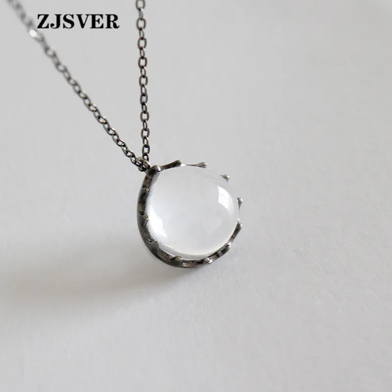 ZJSVER Natural Crystal Round Pendant Fashion Retro Black Chain 925 Sterling Silver Women Necklace Fine Jewelry Present
ZJSVER Natural Crystal Round Pendant Fashion Retro Black Chain 925 Sterling Silver Women Necklace Fine Jewelry Present