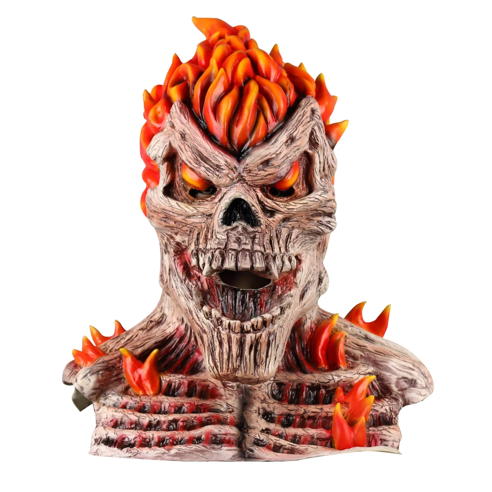 Фото Череп пламенная маска Хэллоуин косплей пожарная на всю голову - купить