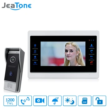 JeaTone Wired Video Door Phone Doorbell Intercom 7 inch Touch-Button Monitor + 1200TVL Waterproof Security Camera Call Panel
JeaTone Wired Video Door Phone Doorbell Intercom 7 inch Touch-Button Monitor + 1200TVL Waterproof Security Camera Call Panel