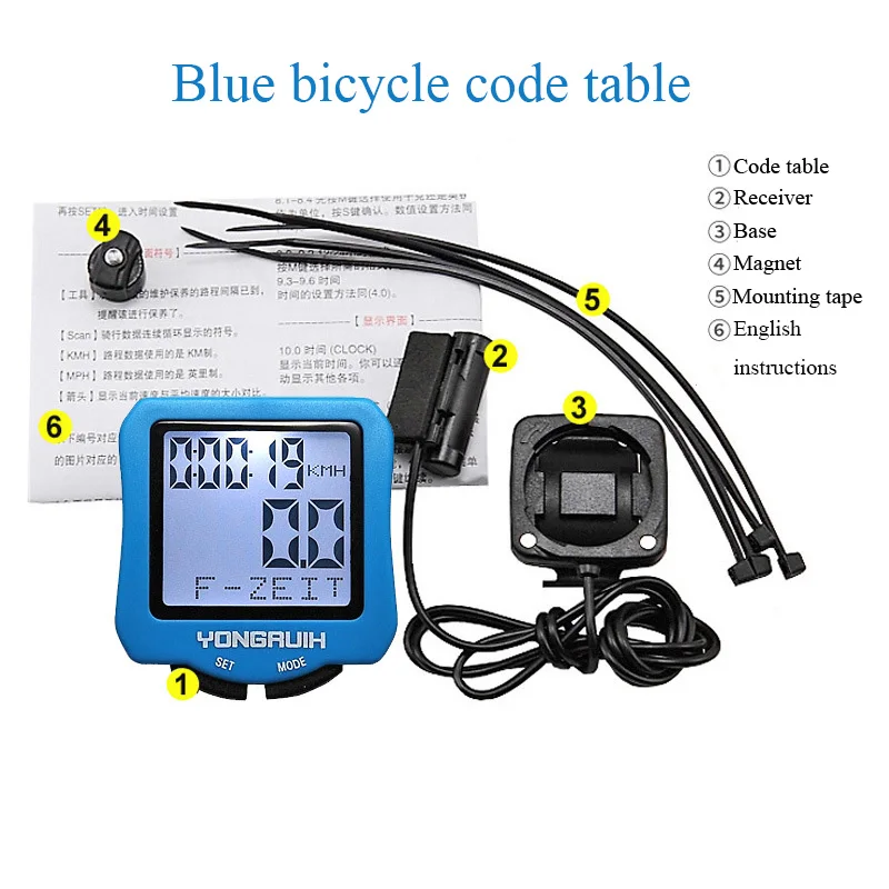 Bicycle Computer Water Resistant Cycling Odometer Speedometer with blue LCD Backlight Bike Computer
Bicycle Computer Water Resistant Cycling Odometer Speedometer with blue LCD Backlight Bike Computer