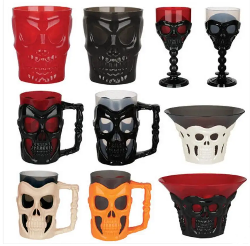New style 2pcs Halloween Cup Bowl horror scene decoration props Skull goblet mug shot Wine Glass Cups Candy Bowl for bar party
New style 2pcs Halloween Cup Bowl horror scene decoration props Skull goblet mug shot Wine Glass Cups Candy Bowl for bar party
