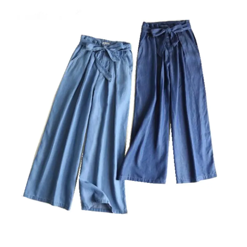 Casual Hight waist Bow tied Sashes Tencel Denim Wide Leg Pants 2018 Woman Blue Casual Jeans Femme Loose Jean Trousers
Casual Hight waist Bow tied Sashes Tencel Denim Wide Leg Pants 2018 Woman Blue Casual Jeans Femme Loose Jean Trousers