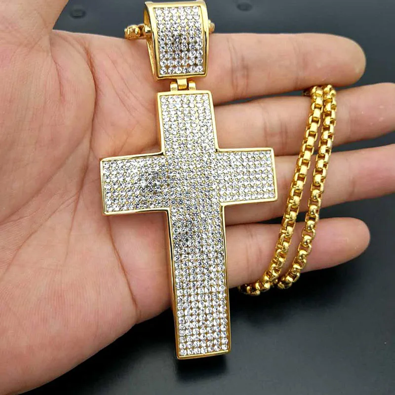 Big Wide Cross Pendants Necklaces Gold Color 316L Stainless Steel Hip Hop Bling Iced Out Rapper Jewelry with 24" Gold Chain
Big Wide Cross Pendants Necklaces Gold Color 316L Stainless Steel Hip Hop Bling Iced Out Rapper Jewelry with 24" Gold Chain