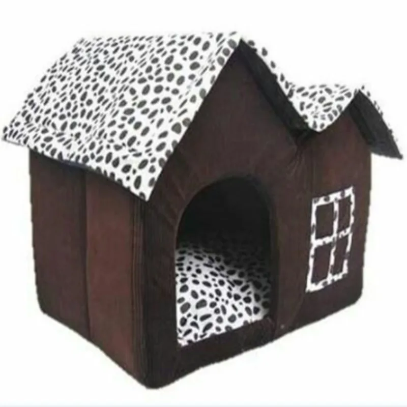 Фото Pet Dog House Double Room Brown Bed Soft Warm 55 X 40 42 cm Product | Дом и сад