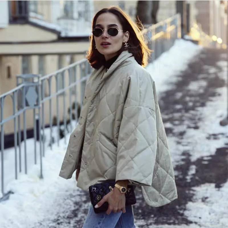 Northern European short front rear long loose profile fall shoulder coat polperro Quilted Cotton Jacket
Northern European short front rear long loose profile fall shoulder coat polperro Quilted Cotton Jacket
