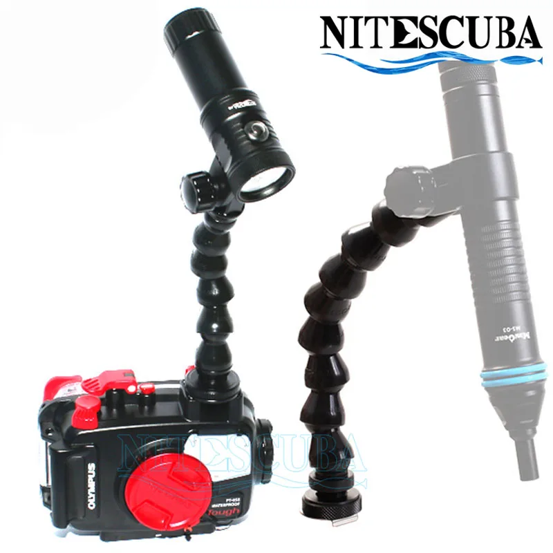 NiteScuba Diving hotshoe Loc Line Flex Light arm YS adapter for Strobe light TG5 rx100 Camera housing Underwater photography
NiteScuba Diving hotshoe Loc Line Flex Light arm YS adapter for Strobe light TG5 rx100 Camera housing Underwater photography