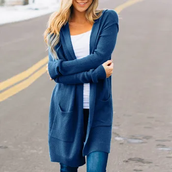 femme 2018 Women's Loose Coat Fashion womens solid color Fit Long Sleeve Knitted Hooded Long Sleeves Outwear Overcoat 7.23
femme 2018 Women's Loose Coat Fashion womens solid color Fit Long Sleeve Knitted Hooded Long Sleeves Outwear Overcoat 7.23