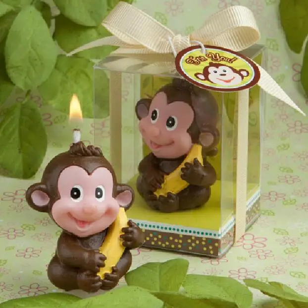 Creative Smokeless Monkey Candle Baby Shower Baptism Party Favor