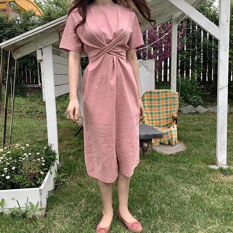 Korean Women Summer Long Bandage Dress Split High Waist Vestidos Loose Plus Size Casual Pink Robe Femme Sukienki Jurken
Korean Women Summer Long Bandage Dress Split High Waist Vestidos Loose Plus Size Casual Pink Robe Femme Sukienki Jurken