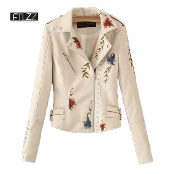 2018 New Women Rivets Faux Leather Jacket Spring Autumn Slim Floral Embroidery Biker Jacket Ladies Black Cheap Motorcycle Coats
2018 New Women Rivets Faux Leather Jacket Spring Autumn Slim Floral Embroidery Biker Jacket Ladies Black Cheap Motorcycle Coats