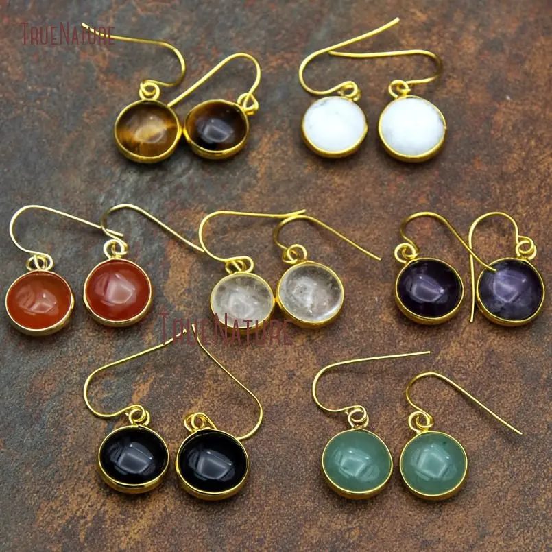 Pure Gold Color Simple Design Drop Earrings Aventurines Amethysts Round Shape Earrings Crystal Quartzs For Women ER10128
Pure Gold Color Simple Design Drop Earrings Aventurines Amethysts Round Shape Earrings Crystal Quartzs For Women ER10128