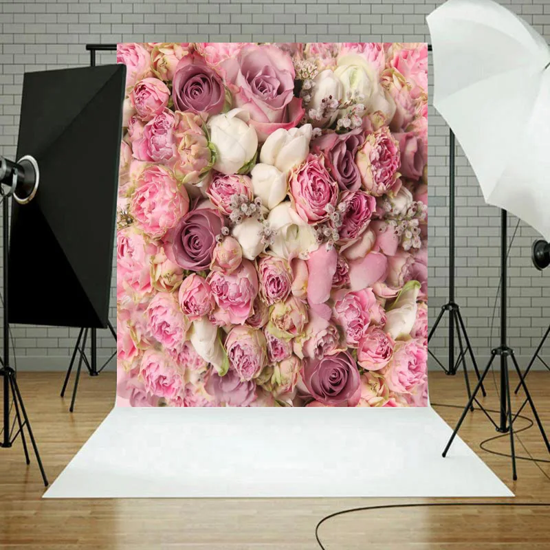 Фон для фотосъемки на День святого Валентина 3D розовый цветочный фон фотостудии