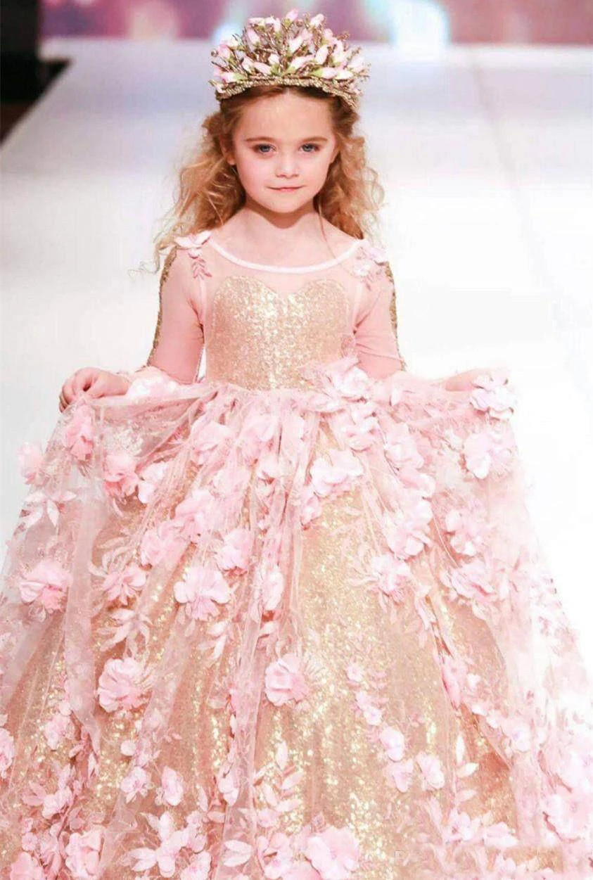 Gorgeous Gold Sequin And Pink 3D Flowers Girls Pageant Dress Ball Gown Kids Children Communion Party Formal Gowns 2019lx
Gorgeous Gold Sequin And Pink 3D Flowers Girls Pageant Dress Ball Gown Kids Children Communion Party Formal Gowns 2019lx