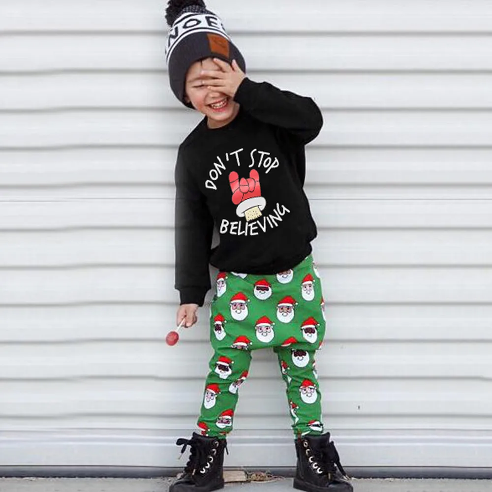 Stylish fashion design Toddler Baby Boys Girls Christmas Long Sleeve Letter Print Tops Pants Outfit Set clothes 
Stylish fashion design Toddler Baby Boys Girls Christmas Long Sleeve Letter Print Tops Pants Outfit Set clothes