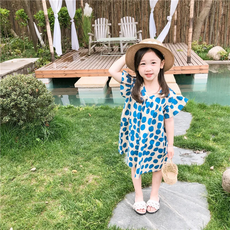 2019 Summer New Girls Big Wave Point V Collar Doll Princess Dresses Toddler Children Flying Sleeve Cotton Casual Dress Clothes
2019 Summer New Girls Big Wave Point V Collar Doll Princess Dresses Toddler Children Flying Sleeve Cotton Casual Dress Clothes