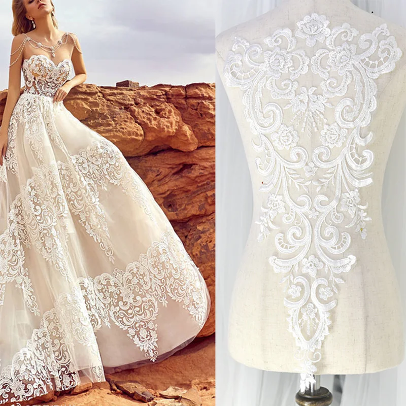 1 Piece Embroidery Lace Applique Large Ivory White Handmade DIY Lace Accessory Materials Wedding Dress Lace Trim Long Fabric
1 Piece Embroidery Lace Applique Large Ivory White Handmade DIY Lace Accessory Materials Wedding Dress Lace Trim Long Fabric