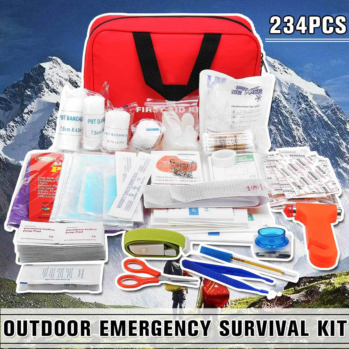 234Pcs/Set Emergency Kit Camping Survival Equipment Outdoor Gear Tactical Tool Lightweight Versatile Portable Self-help Security
234Pcs/Set Emergency Kit Camping Survival Equipment Outdoor Gear Tactical Tool Lightweight Versatile Portable Self-help Security