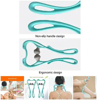 Good Healthy Neck Shoulder Massager Roller Ball Self-massage Tool Back Pain Relief Relax Plastic Hand-held
Good Healthy Neck Shoulder Massager Roller Ball Self-massage Tool Back Pain Relief Relax Plastic Hand-held