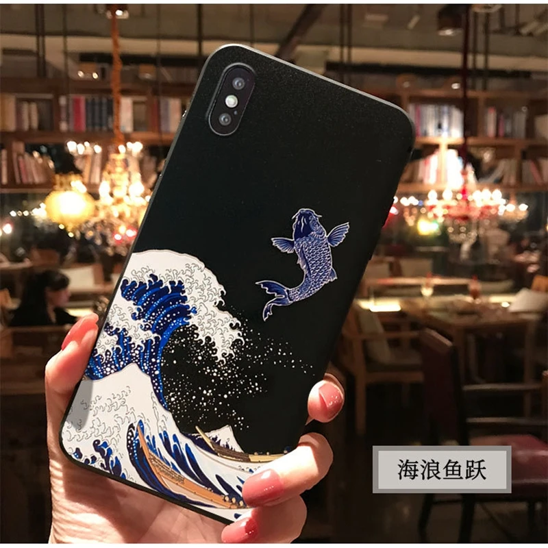 Great Emboss Phone Case For iphone XS MAX XS XR X Cover Kanagawa Waves Carp Cranes 3D Giant Relief Case For iphone 7 8 PLUS Capa
Great Emboss Phone Case For iphone XS MAX XS XR X Cover Kanagawa Waves Carp Cranes 3D Giant Relief Case For iphone 7 8 PLUS Capa