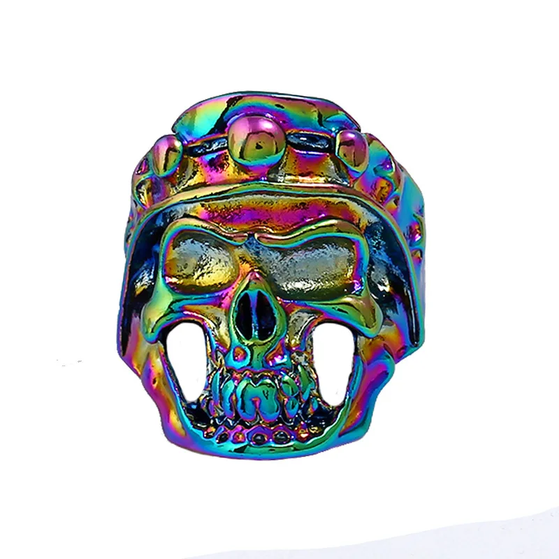Skull Helmets Finger Ring Halloween Jewelry Punk Skeletons Head Men's Alloy Colorful Ghost Rings Advanced Gift, Item NO.: JY2736
Skull Helmets Finger Ring Halloween Jewelry Punk Skeletons Head Men's Alloy Colorful Ghost Rings Advanced Gift, Item NO.: JY2736
