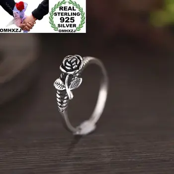 OMHXZJ Wholesale European Fashion Woman Girl Party Wedding Gift Silver Black Rose Flower S925 Sterling Silver Ring RR342 
OMHXZJ Wholesale European Fashion Woman Girl Party Wedding Gift Silver Black Rose Flower S925 Sterling Silver Ring RR342