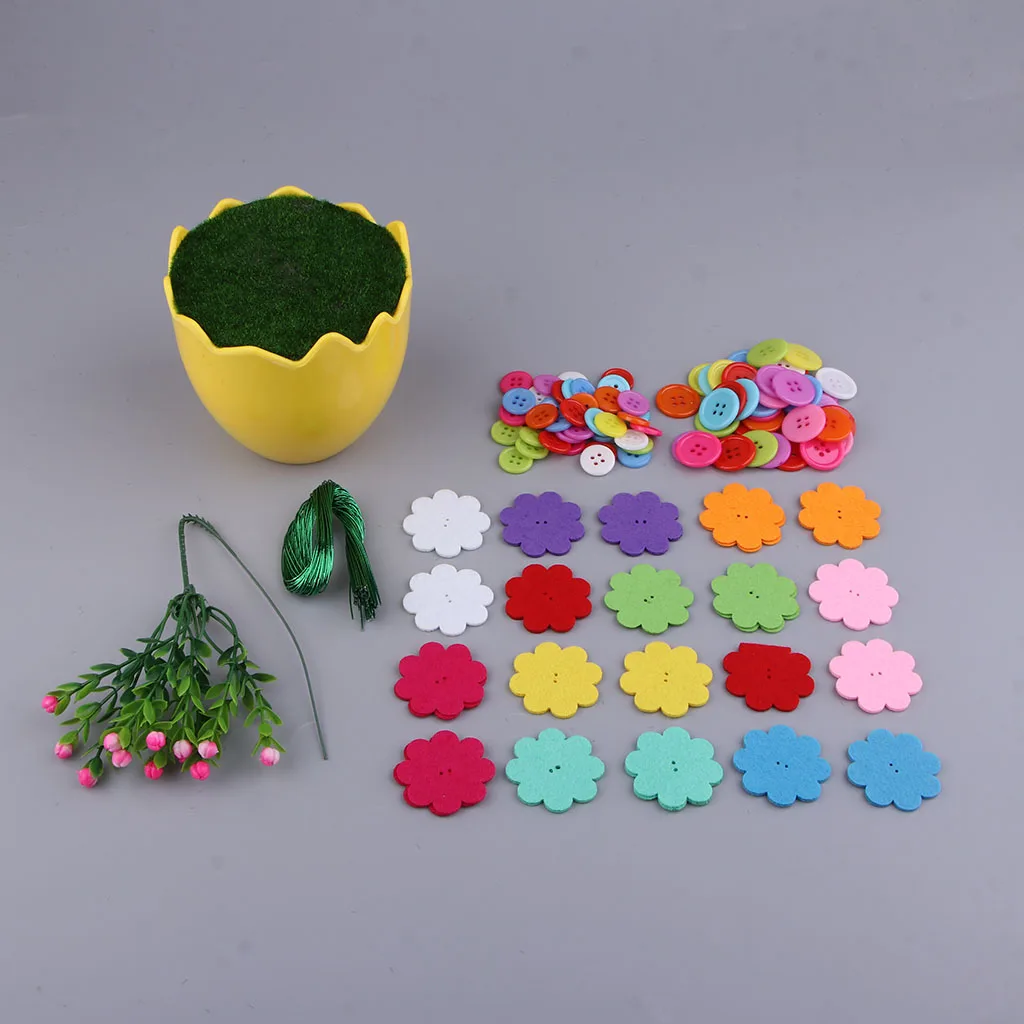 DIY Craft Iron Wire Button Felt Bouquet Kit Make 40 Flowers DIY Craft Iron Wire Button Felt Bouquet Kit Make 40 Flowers