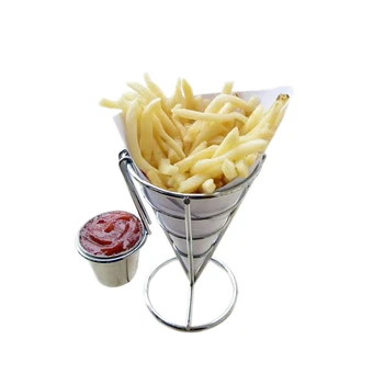 French Fry Holder with Double Sauce Stand Cone Fries Holder Holds Popcorn Vegetables Fruit and Other Appetizers
French Fry Holder with Double Sauce Stand Cone Fries Holder Holds Popcorn Vegetables Fruit and Other Appetizers