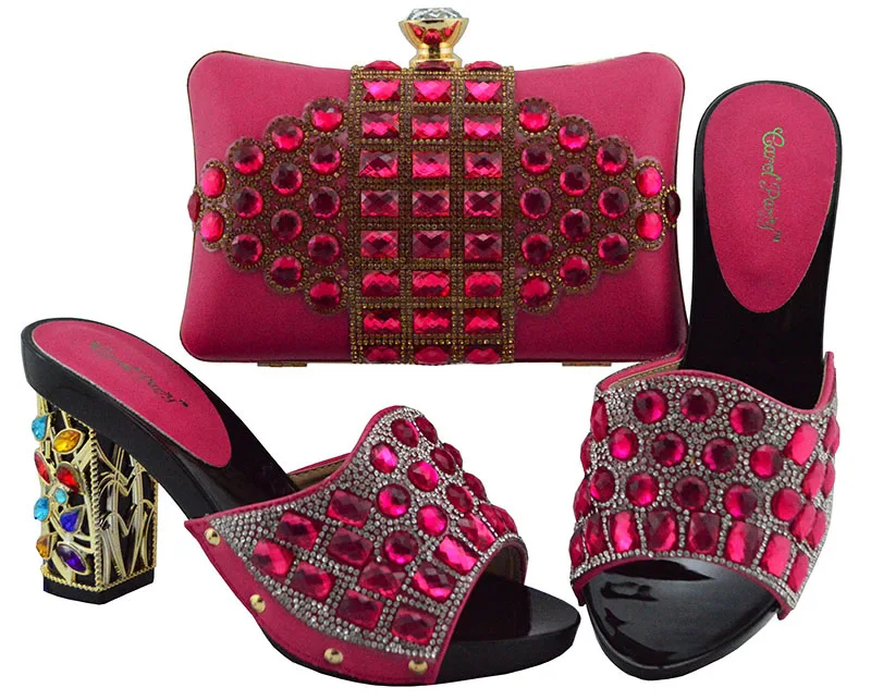 Fuchsia Color Italian Ladies Shoe and Bag Set Decorated with Rhinestone Matching Shoe and Bags for African Party High Quality
Fuchsia Color Italian Ladies Shoe and Bag Set Decorated with Rhinestone Matching Shoe and Bags for African Party High Quality