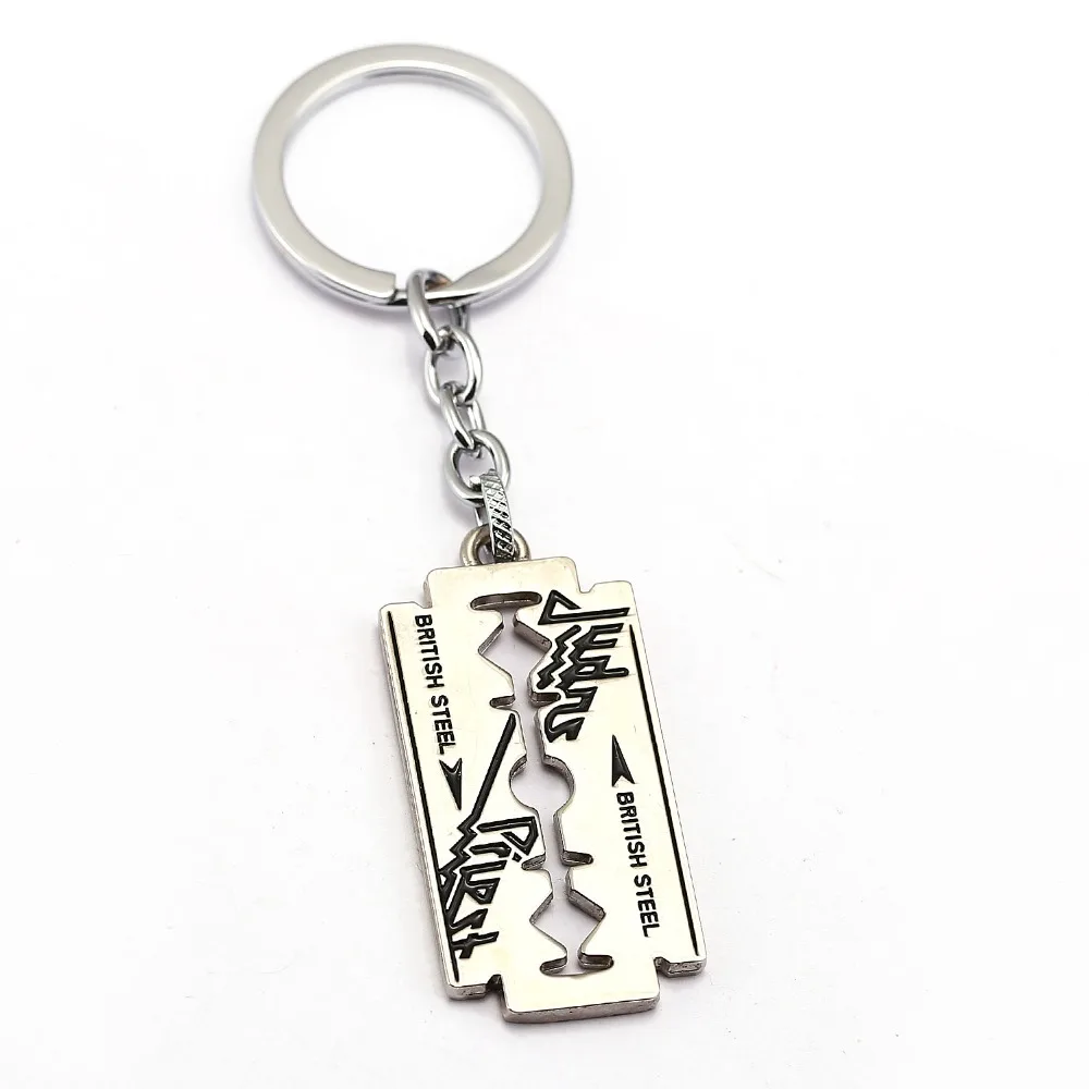 Judas Priest Keychain razor blade shape Key Chain music band Key Ring Holder Pendant Chaveiro Jewelry Souvenir YS12148
Judas Priest Keychain razor blade shape Key Chain music band Key Ring Holder Pendant Chaveiro Jewelry Souvenir YS12148