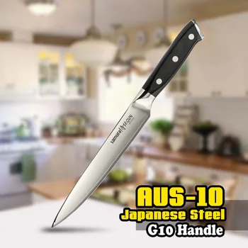 TUO CUTLERY Slicing Knife - AUS-10 Japanese 3 Layers Carving Kitcehn Knife with Ergonomic G10 Handle - 8 Inch (203mm)
TUO CUTLERY Slicing Knife - AUS-10 Japanese 3 Layers Carving Kitcehn Knife with Ergonomic G10 Handle - 8 Inch (203mm)