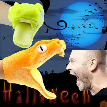 

1pc Halloween Viper Animal Hand Puppet Baby Infant Toy Silica Gel Spoof Props for Terror 2018 Halloween party decoration B2