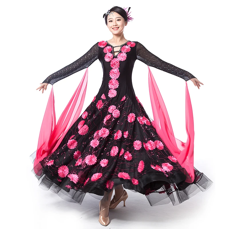 Фото 2017 Red Costume Ballroom Dance Skirts Newest Design Woman Modern Waltz Tango Dress/standard Competition Dress MQ242 | Тематическая