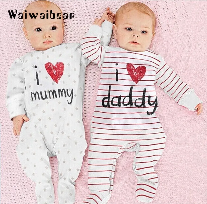 Newborn Baby Rompers I Love Mummy& Daddy Printed Cotton Jumpsuits Long-sleeve Infantile Costumes Baby Boy Baby Girl Clothes
Newborn Baby Rompers I Love Mummy& Daddy Printed Cotton Jumpsuits Long-sleeve Infantile Costumes Baby Boy Baby Girl Clothes